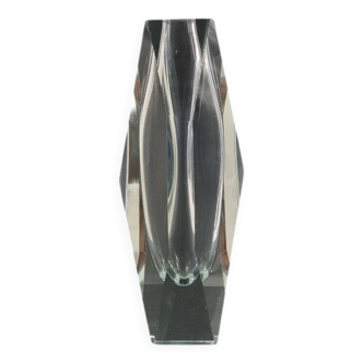 Large Mid-Century Murano Faceted Glass Vase by Flavio Poli for Alessandro Mandruzzato, Italy, 1960s