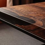 Handcrafted coffee table in solid walnut & epoxy resin – unique piece