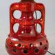 Ceramic Tall Enamelled Lamp in Red Tones Anonymous Artist France Vallauris 1960