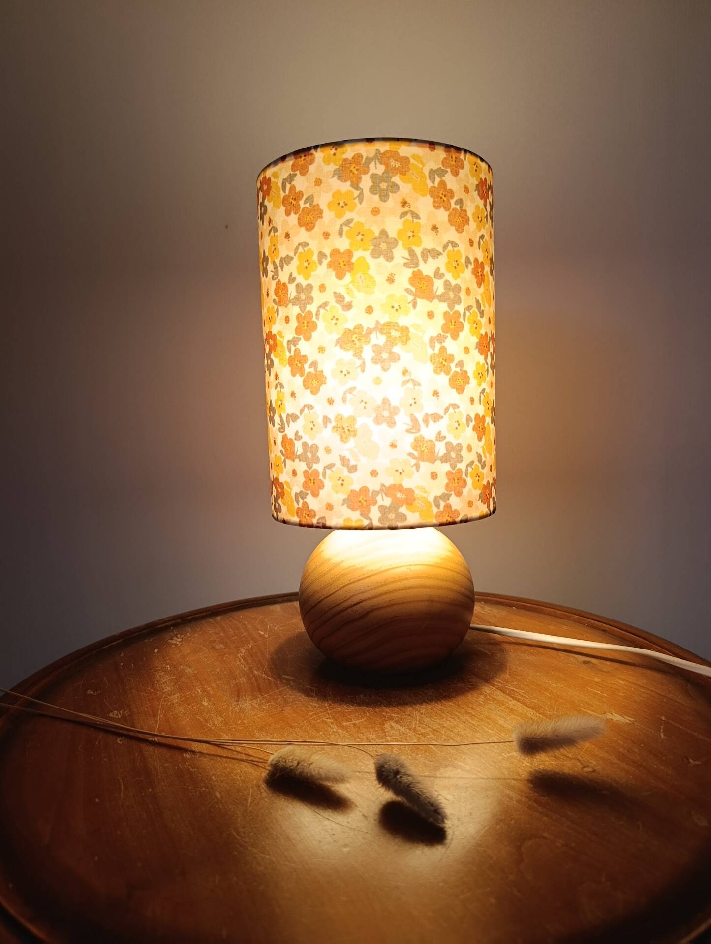 table lamp wood lampshade printed with Liberty flowers