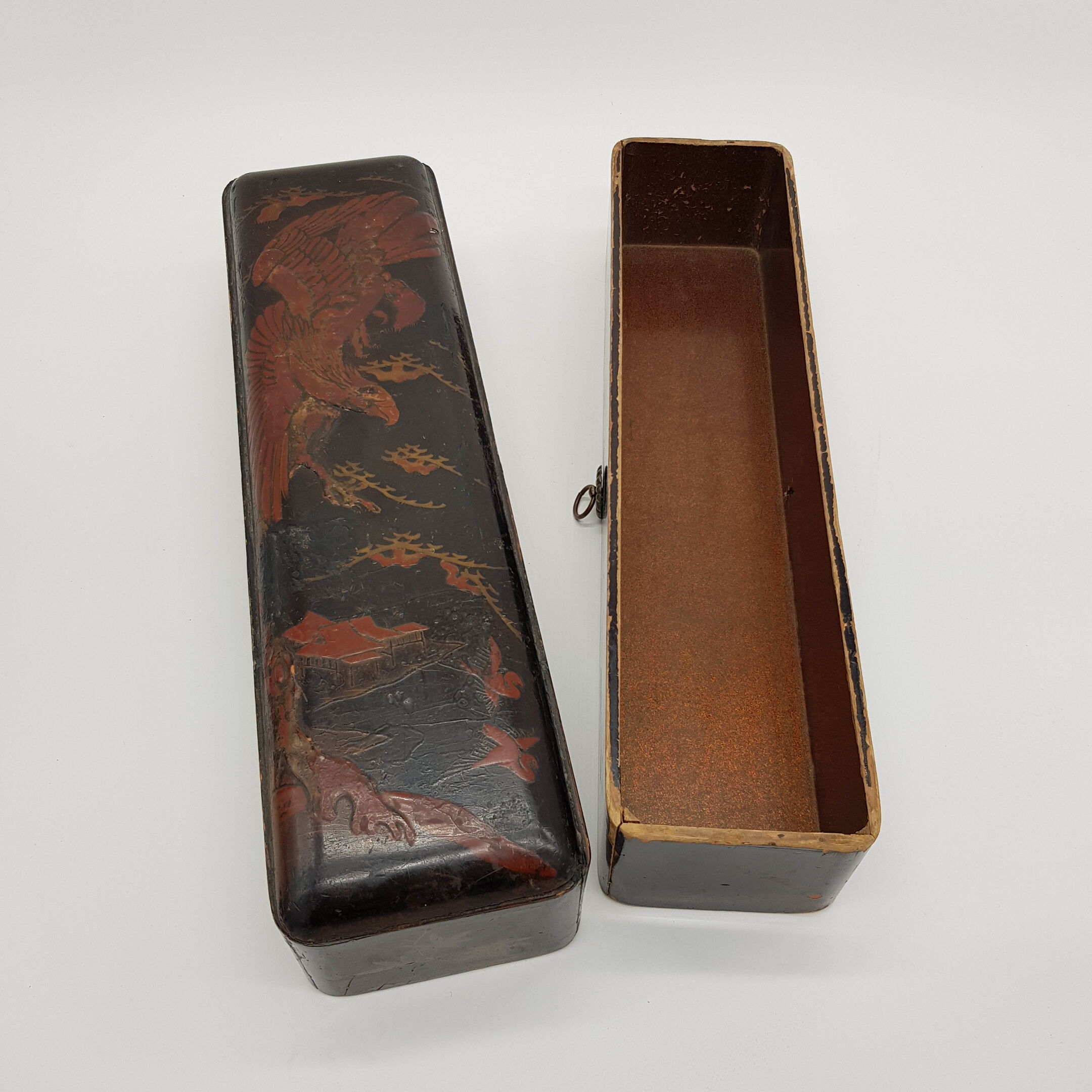 Boîte à gants en bois laqué japonaise époque, Meiji XIXe