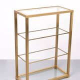 Brass and Glass Etagere or bookcase . Italy 1970s