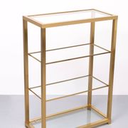 Brass and Glass Etagere or bookcase . Italy 1970s
