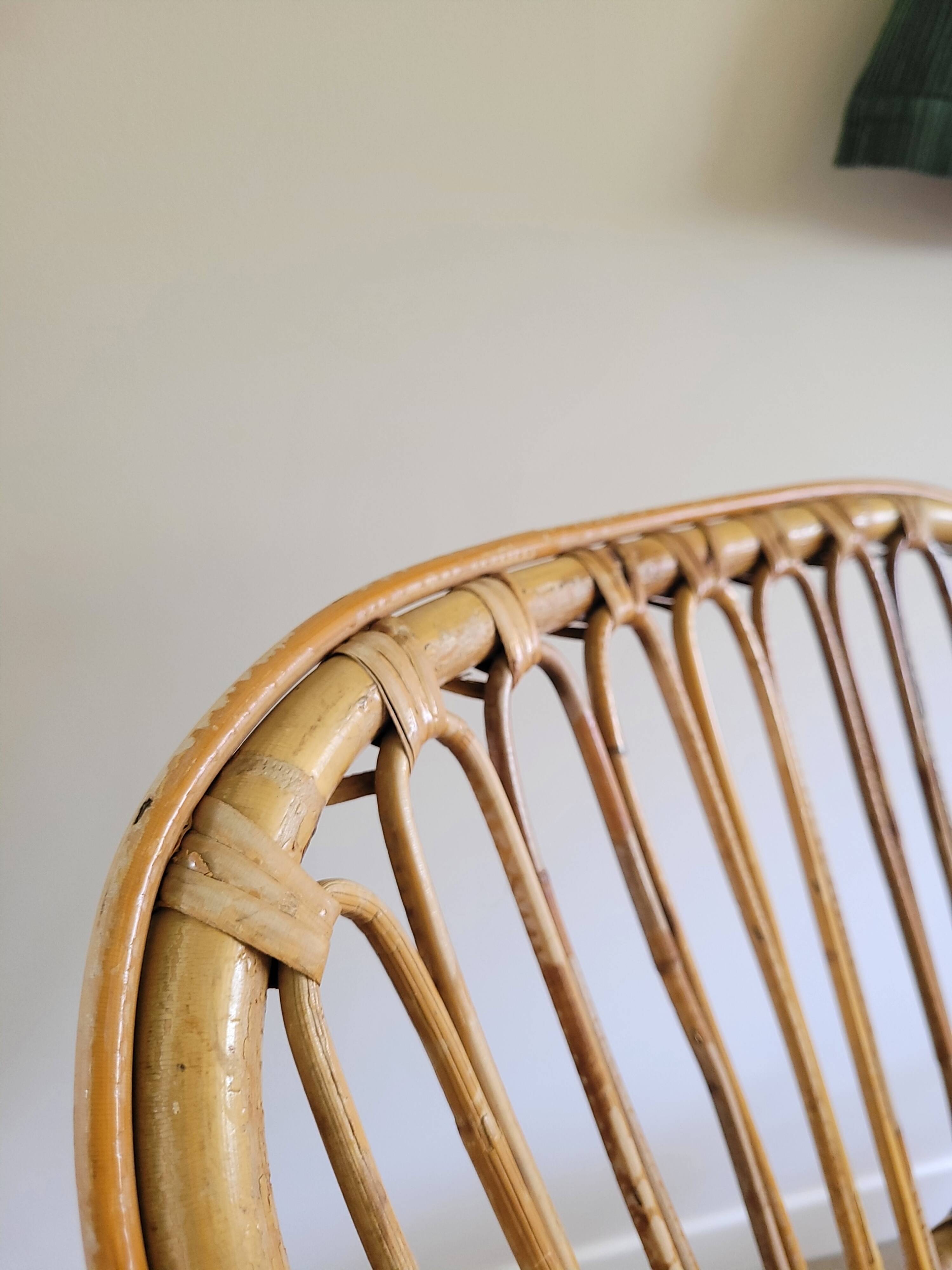Vintage rattan armchair