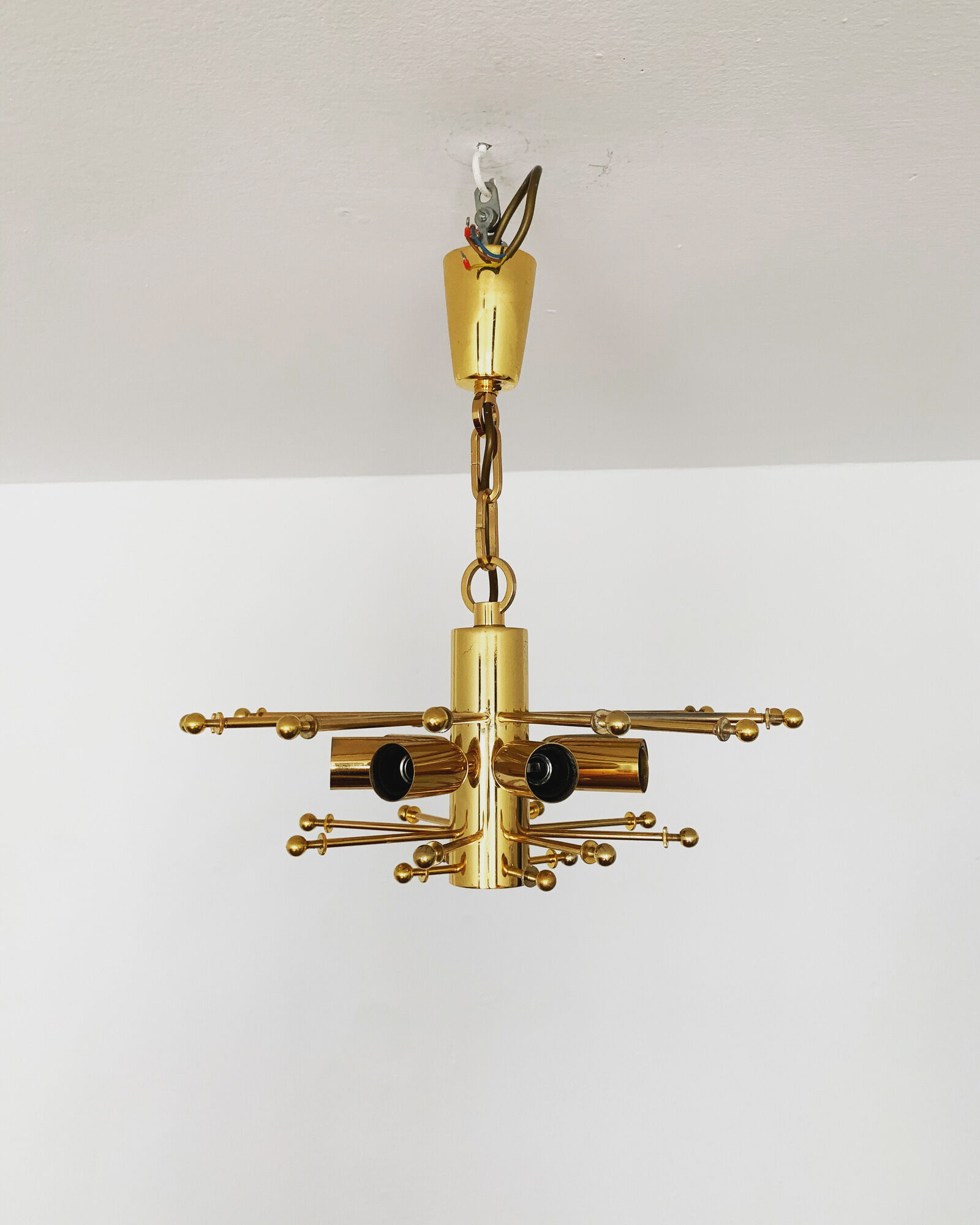 Gilded ice glass chandelier by J.T. Kalmar for Franken KG
