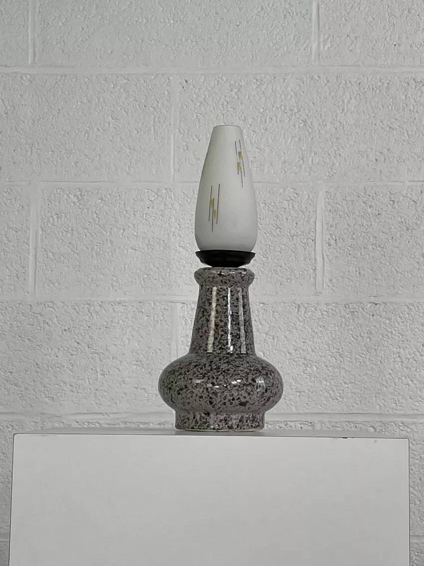 Vintage ceramic and opaline lamp