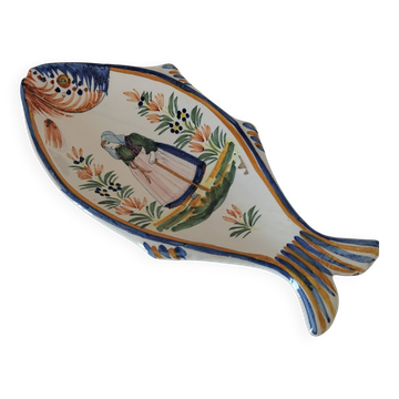 Fish bowl Quimper Henriot Breton decoration hand-painted