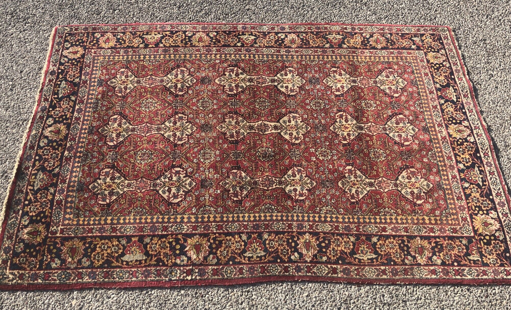 Tapis d'orient persan iran kirman 140x203cm