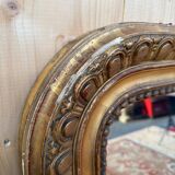 Louis Philippe mirror gilded with gold leaf, mercury mirror from the 19th century.