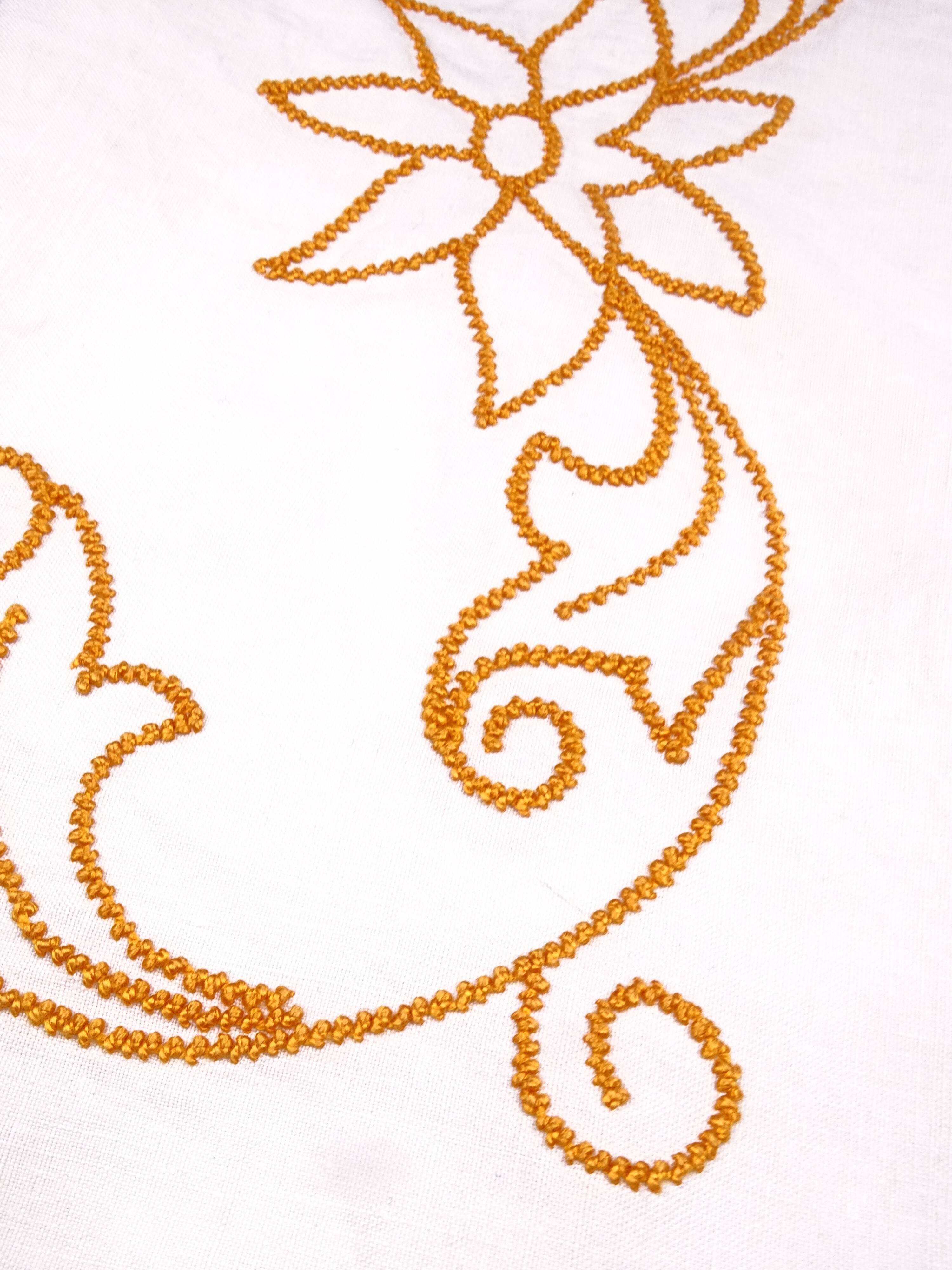 Doily or table path or center of table embroidered around 1970