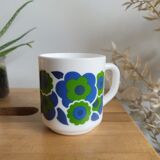 Mug opaline Lotus green and blue