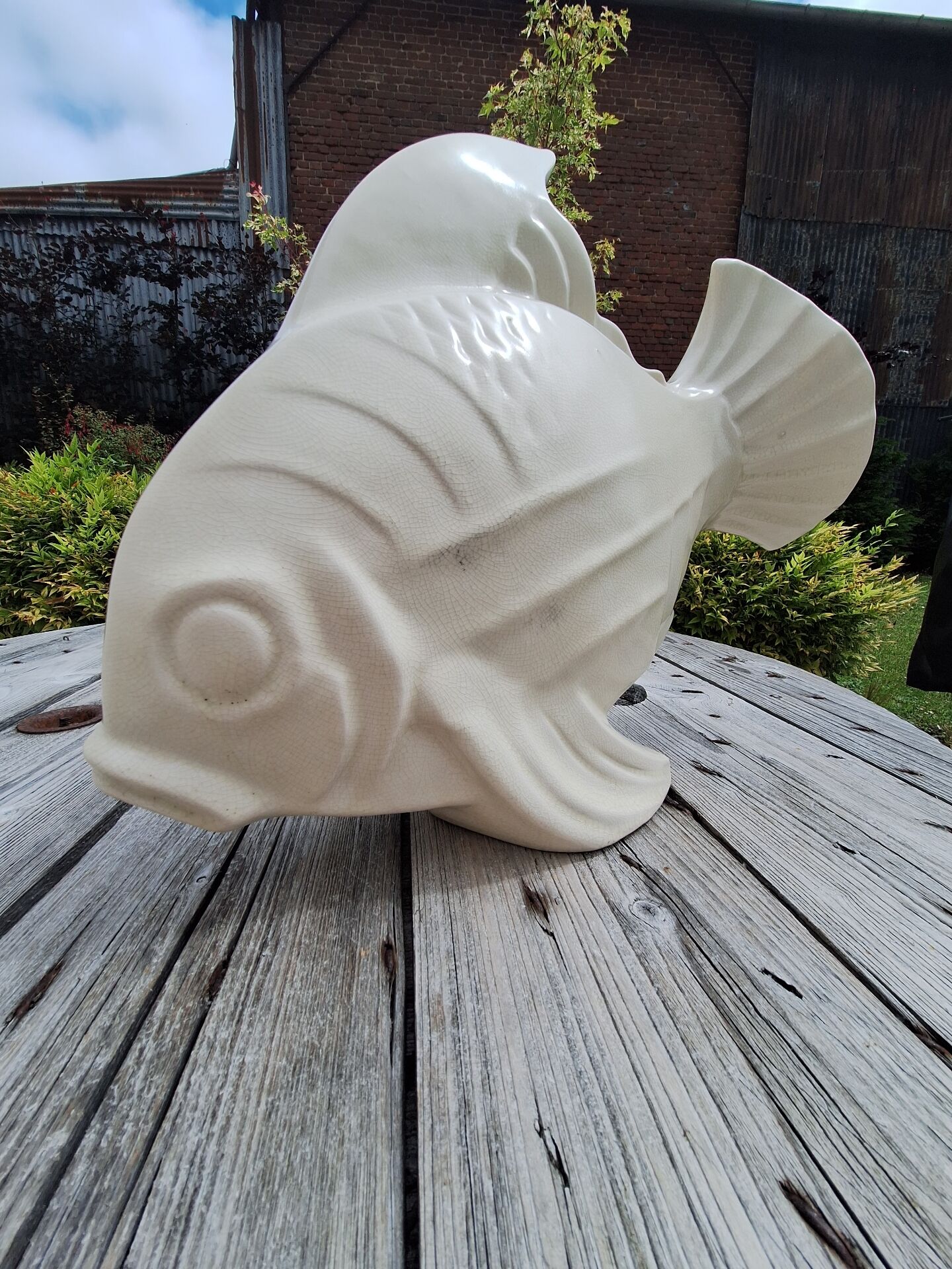 Poisson en céramique Art déco signé Lejan