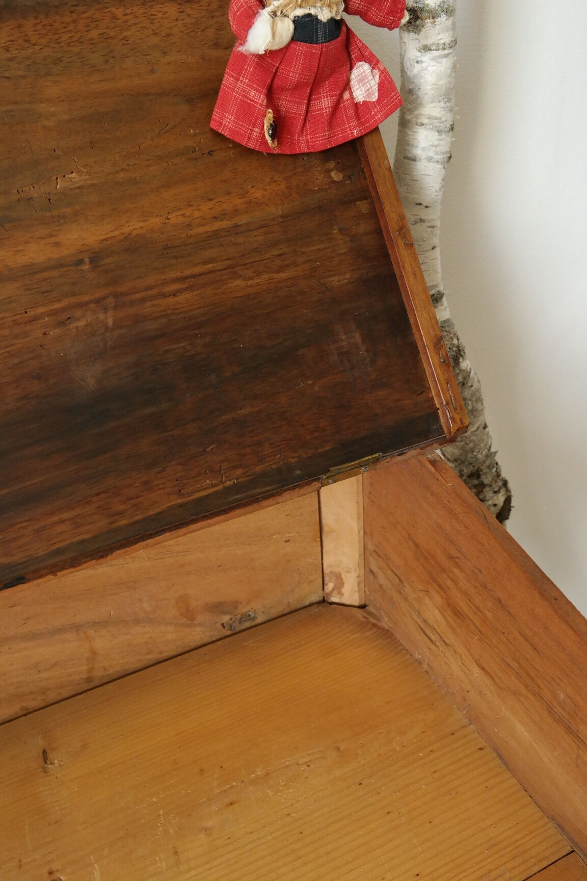 Old schoolboy walnut desk