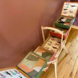 Vintage worker, sewing box with compass feet, 70s Scandinavian style.