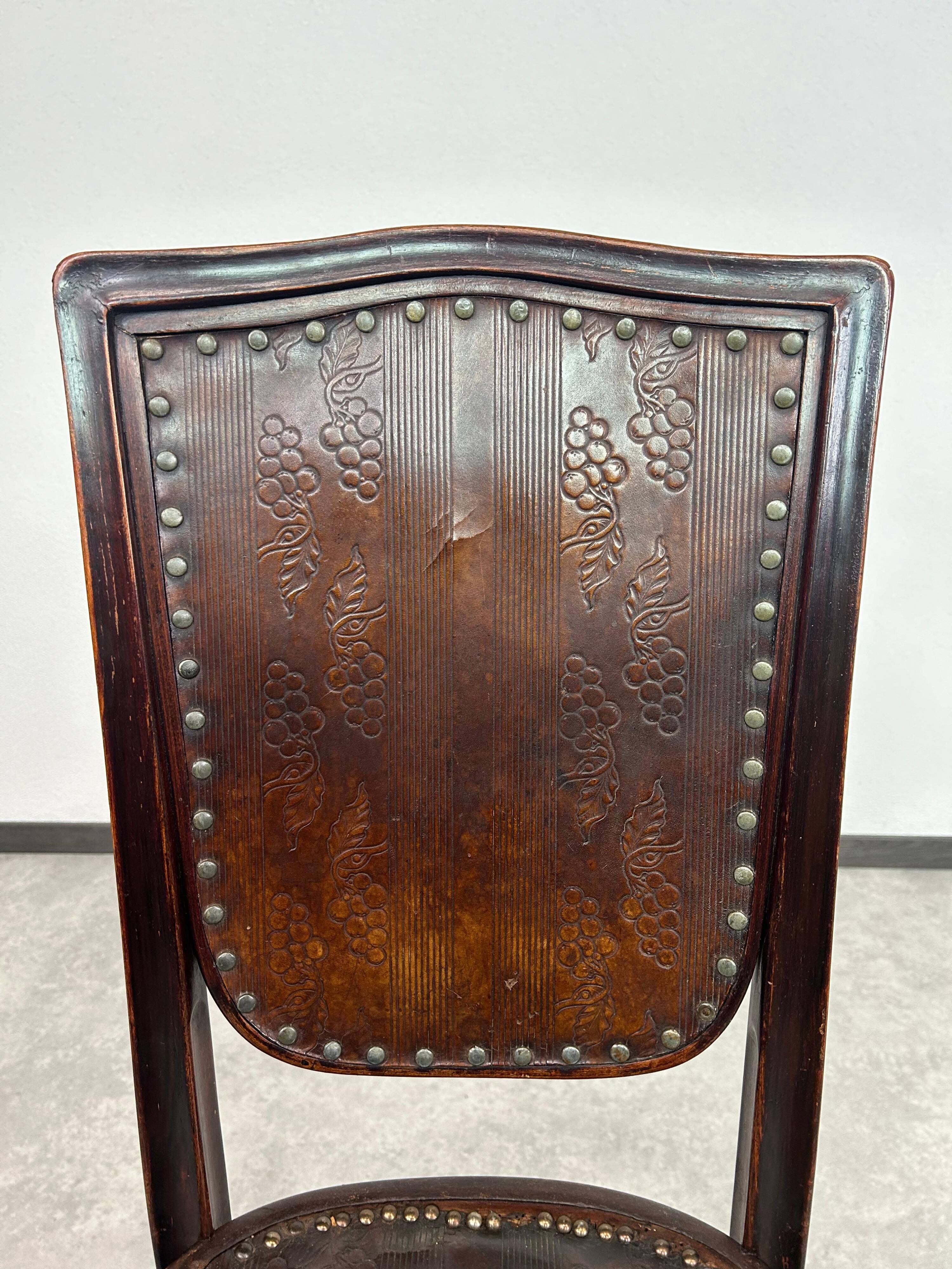 Jugendstil dining chair by Gustav Siegel for J&J Kohn