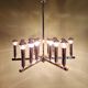 Space Age chandelier in chromed metal, 18 light points, 1970