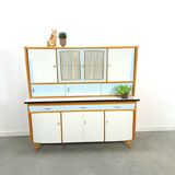 50s vintage kitchen cabinet with brass and formica