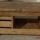 Large workbench with press, 2 drawers and storage tray - Totally sanded and varnished