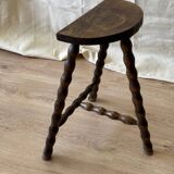 Turned wooden tripod stool 1950