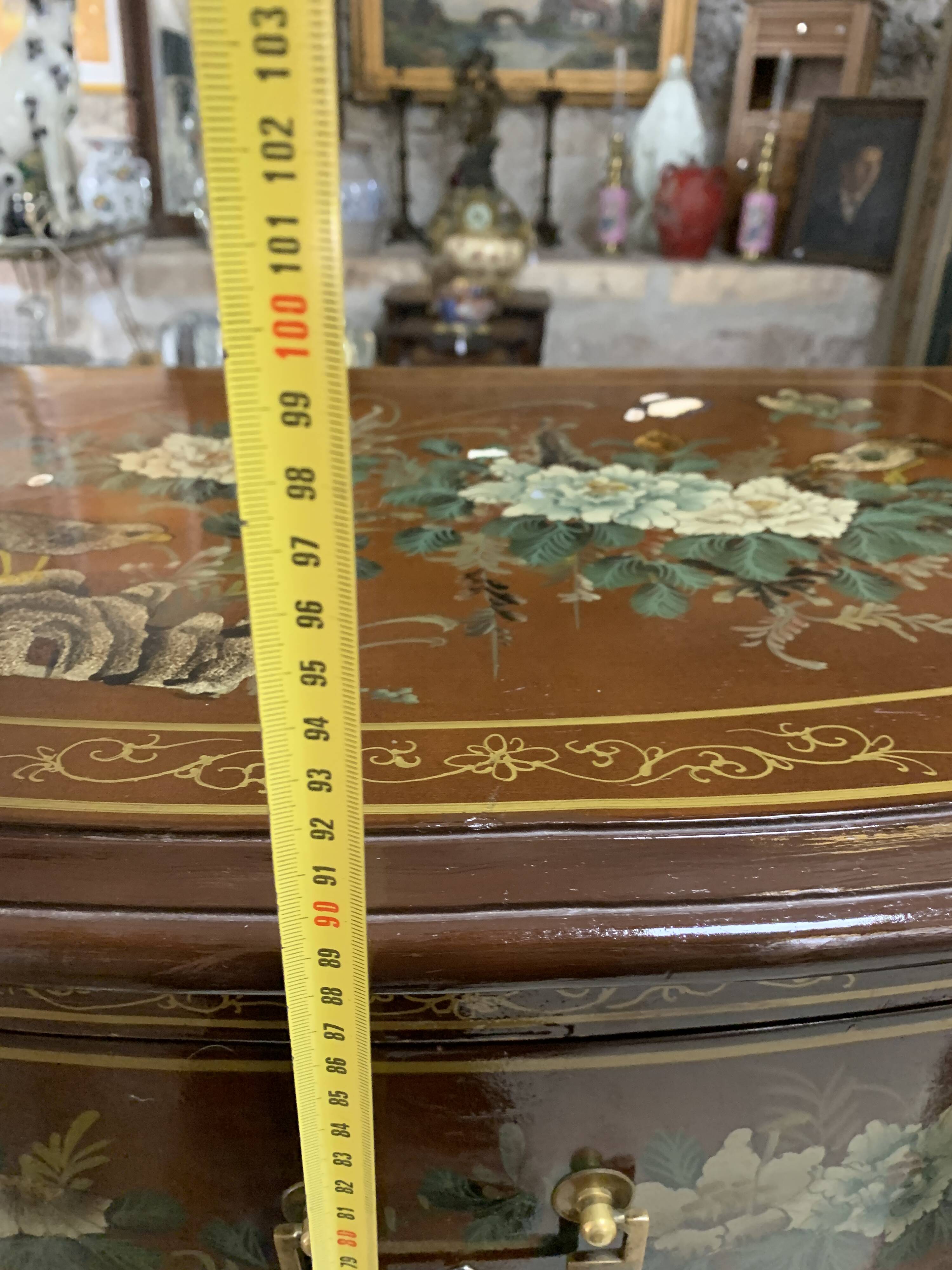 Chinese lacquered chest of drawers