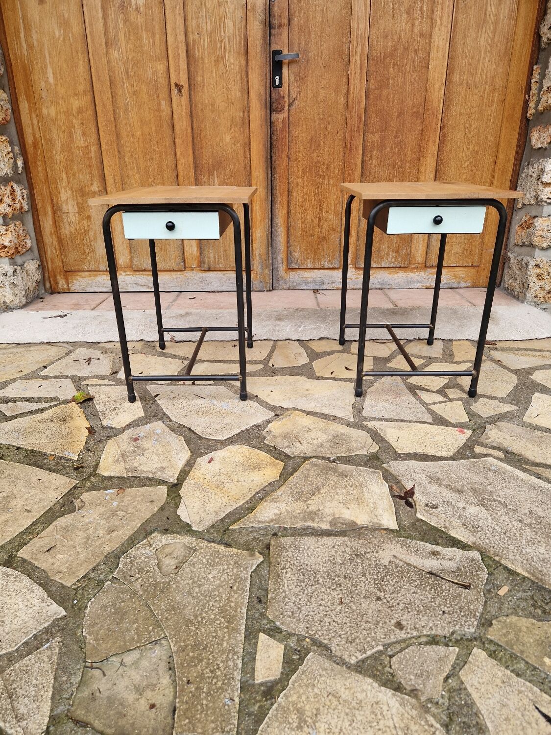 2 vintage bedside tables