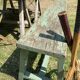 Old solid wood farmhouse bench