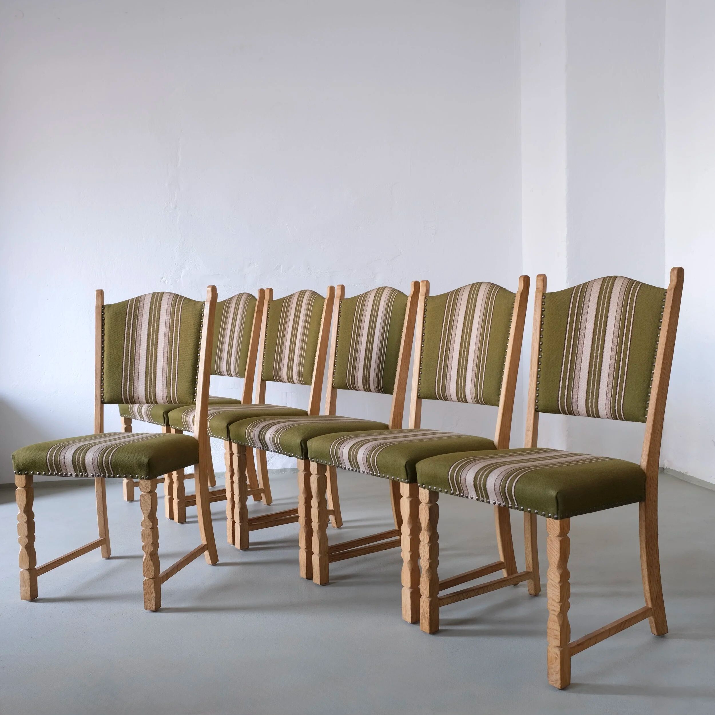 6 oak dining chairs by Henning Kjaernulf | Denmark | 1950s
