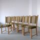 6 oak dining chairs by Henning Kjaernulf | Denmark | 1950s