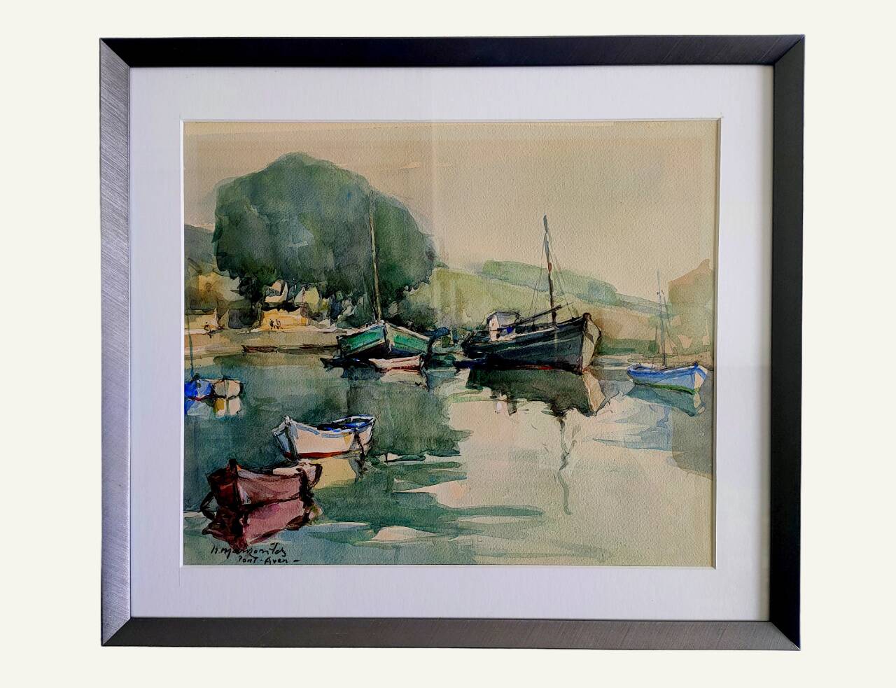 Tableau signé H. MARMONTES – Aquarelle - PONT-AVEN