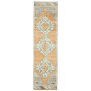 Vintage Turkish Hand-Knotted Wool Cotton Orange Runner Rug 69x271