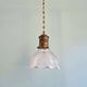 Large Holophane pendant light in clear ribbed glass, 1920-30.