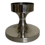 Tulip footed candle holder in silver metal 1970