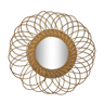 Round wicker mirror