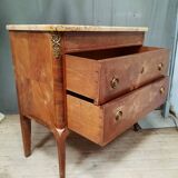 Transitional style chest of drawers in marquetry