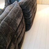 Togo in brown velvet by Michel Ducaroy for Ligne Roset 70s
