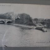 Frame with old postcard from Paris