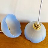 Lot de 2 suspensions en verre dépoli bleues