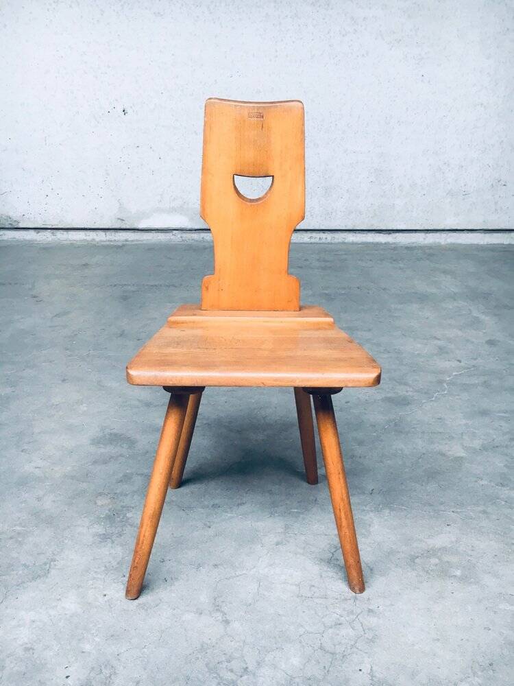 Vintage Belgian Brutalist Pub Café Chair Set by Torck, 1960s, Set of 4