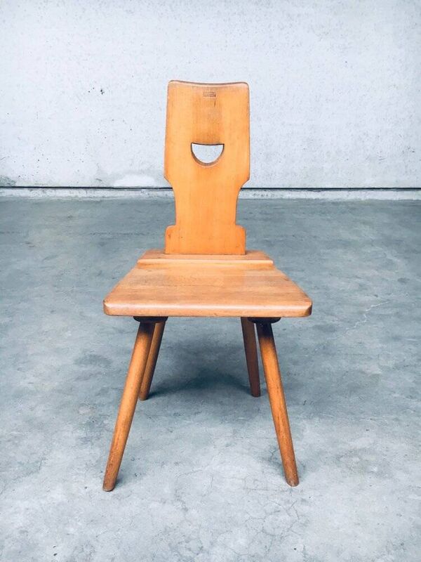Vintage Belgian Brutalist Pub Café Chair Set by Torck, 1960s, Set of 4