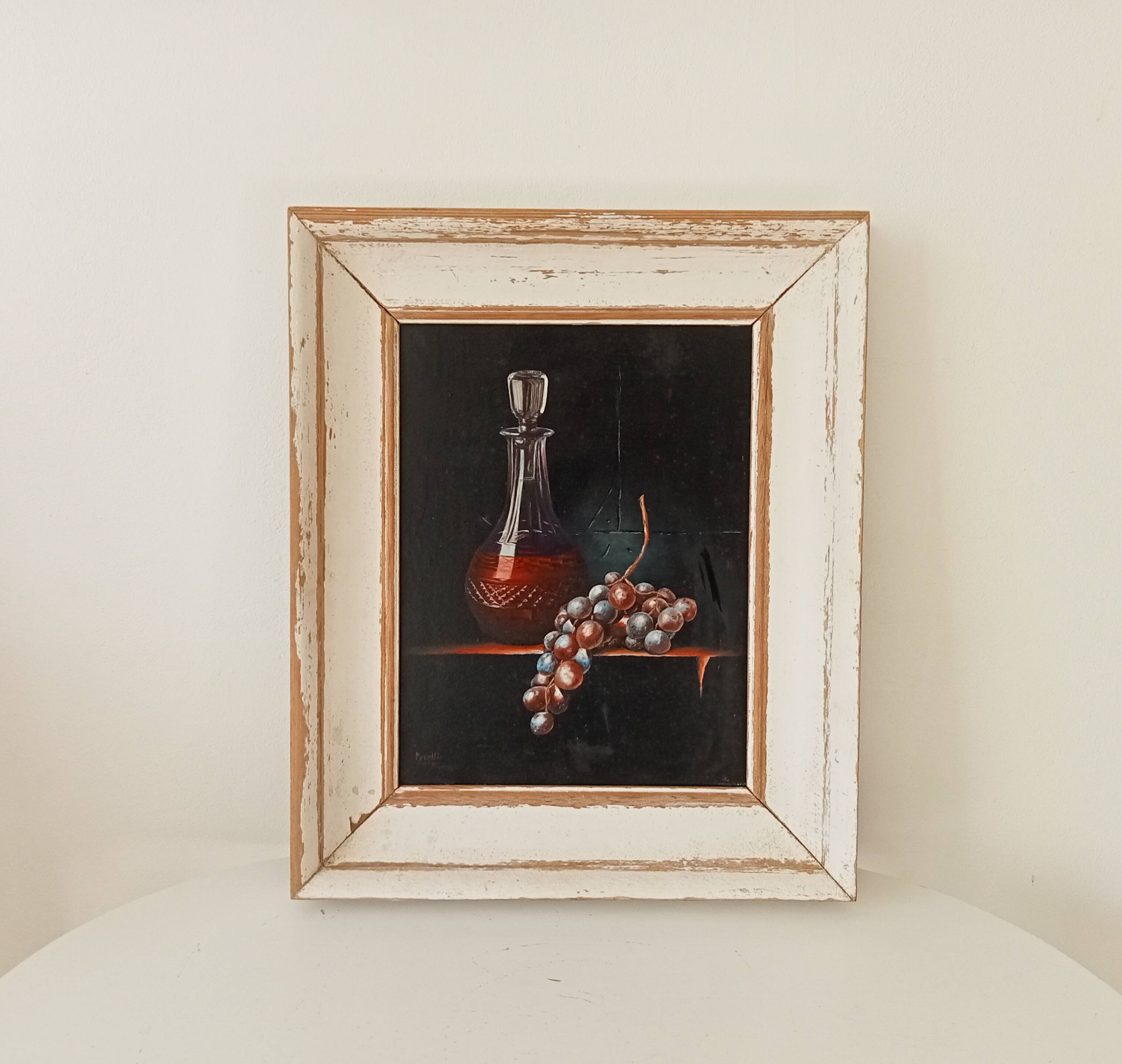 Still life table, oil on canvas, signed Pacetti