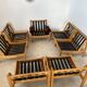 Old modular living room 7 armchairs and vintage Scandinavian design coffee table from the 60s