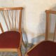 Pair of vintage bistro chairs 1960's blond wood and skaï