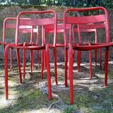 Series of 8 red Tolix chairs