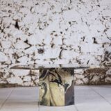 Octagonal coffee table in Cipollino Italian marble, 1980