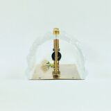 Pair Mid Century Scandinavian Glass & Brass Wall Lamps - C.Fagerlund, 1960s