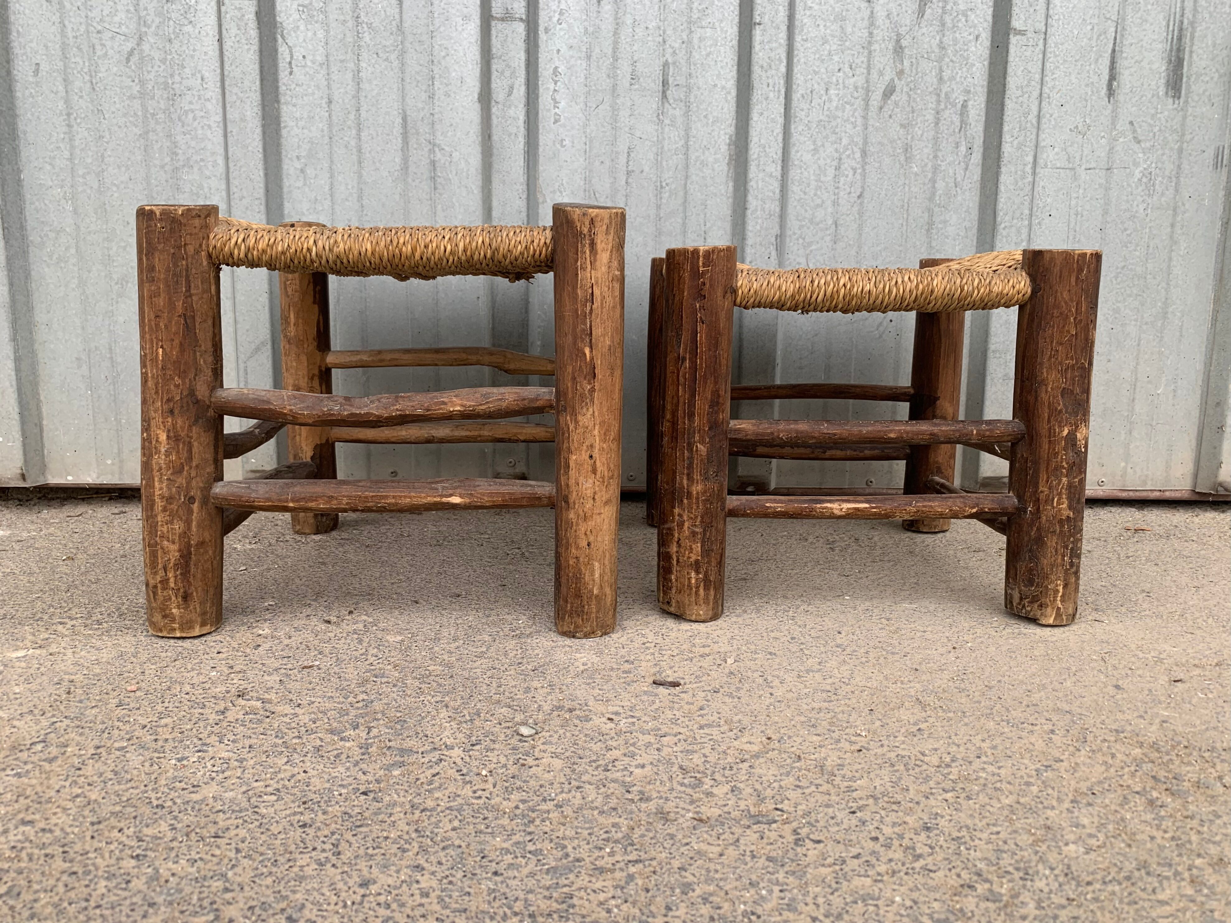 Set of 2 antique stools