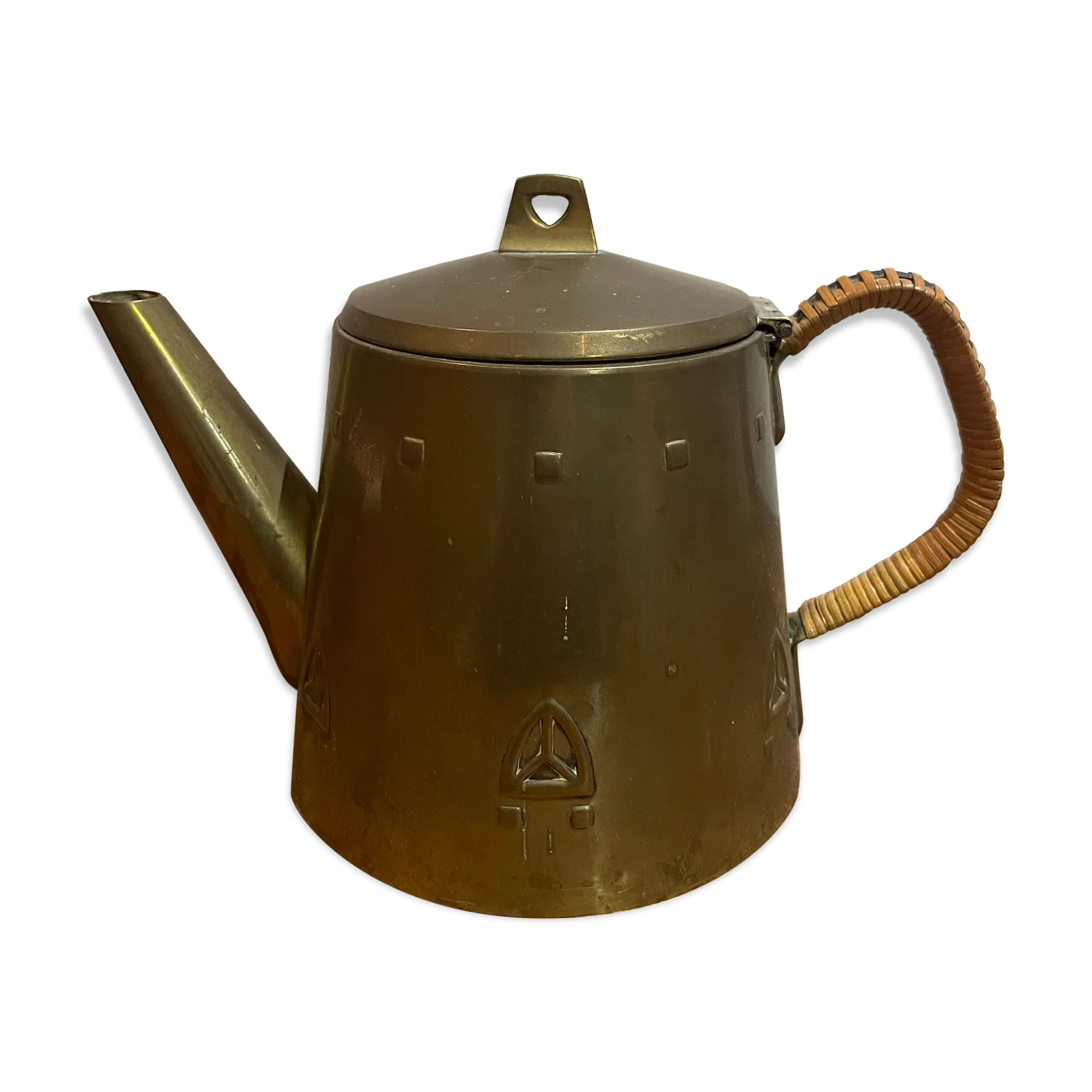 Jugendstil brass teapot