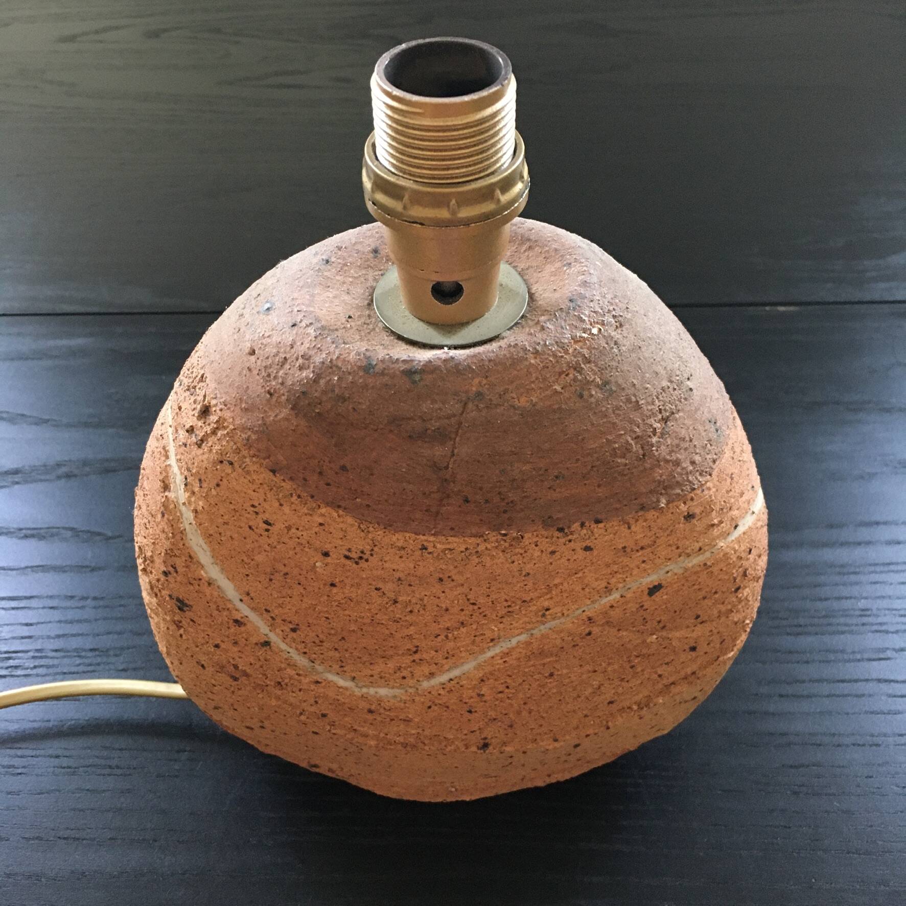 Pied de lampe 70´s en grès bicolore