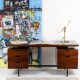 Pierre Guariche, Bureau en acajou et métal laqué, années 1960