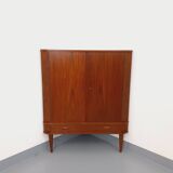 Vintage Scandinavian teak storage corner cabinet from the 60s